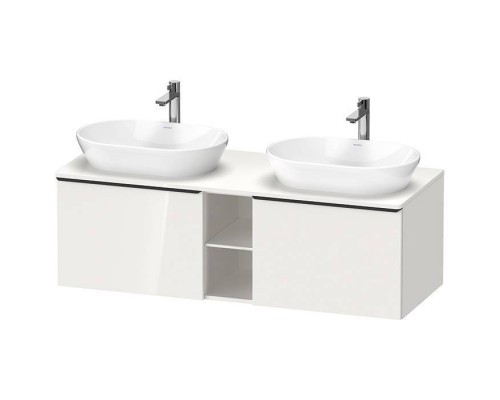 Duravit D-Neo Тумбочка подвесная 140х45.9x55см., 2 раковины, 2 ящика, цвет: белый высокоглянцевый. 2372600070,  DE4950B2222