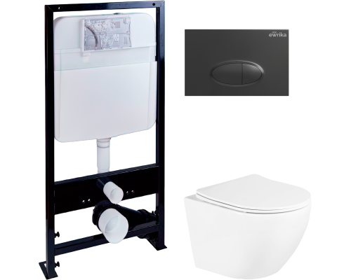 Комплект Унитаз подвесной BelBagno Uno BB3105CHR/SC + Инсталляция EWRIKA ProLT 0026-2020 + Кнопка 0054 черная матовая Комплект Унитаз подвесной BelBagno Uno BB3105CHR/SC + Инсталляция EWRIKA ProLT 0026-2020 + Кнопка 0054 черная матовая