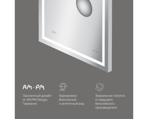 M91AMOX0553WG Универсальное зеркало с контурной Led-подсветкой, часами и косметическим зеркалом, 55 см M91AMOX0553WG Универсальное зеркало с контурной Led-подсветкой, часами и косметическим зеркалом, 55 см