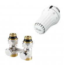 Комплект радиаторного терморегулятора Danfoss RAE-K, RLV-KS прямой, с переходниками, G3/4A x G1/2A 013G5091