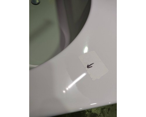 KNIEF Wall Corner R Ванна пристенная с монтажом в левый угол 180х80х60см, с щелевым переливом, цвет: белый со слив-переливом УЦЕНЕНА. 0100-091-06,  0100-277-R уценка - переход цвета на бортике