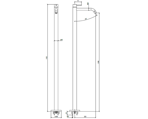 Almar Freestanding Смеситель для раковины,  напольный, цвет: оружейный металл брашированный PVD. E214007.GM