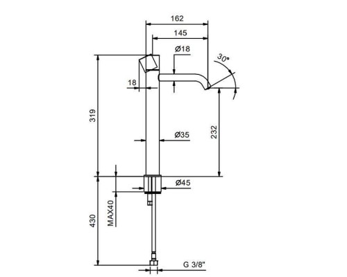 Fantini Nostromo SMALL Смеситель для раковины, на 1 отв, высокий излив , цвет: хром. 50 02 G906WF Fantini Nostromo SMALL Смеситель для раковины, на 1 отв, высокий излив , цвет: хром. 50 02 G906WF