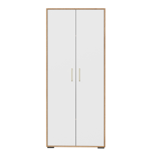 Шкаф для одежды DIWO Кострома, 80x191х52 см, двухдверный, белый, дуб вотан, ручка золото