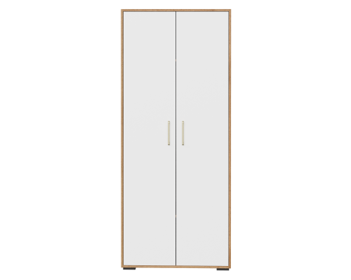 Шкаф для одежды DIWO Кострома, 80x191х52 см, двухдверный, белый, дуб вотан, ручка золото