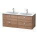 Duravit  Brioso Тумба подвесная 129x47.9х55.3см, с раковиной, с 4 выдвижными ящиками, цвет: тичинская вишня. 2336130000,  BR410601073