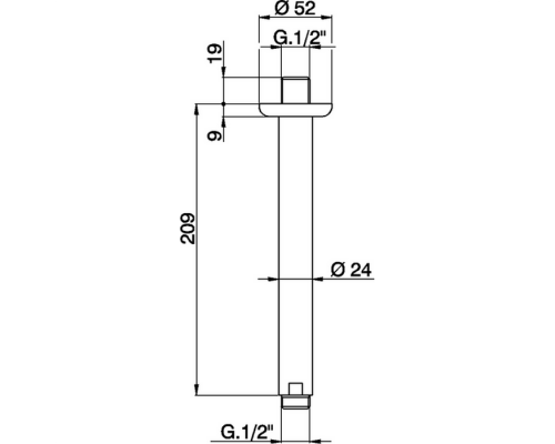 CISAL Shower Держатель верхнего душа потолочный L209 мм, цвет: хром. DS01325021 Акция CISAL Shower Держатель верхнего душа потолочный L209 мм, цвет: хром. DS01325021 Акция
