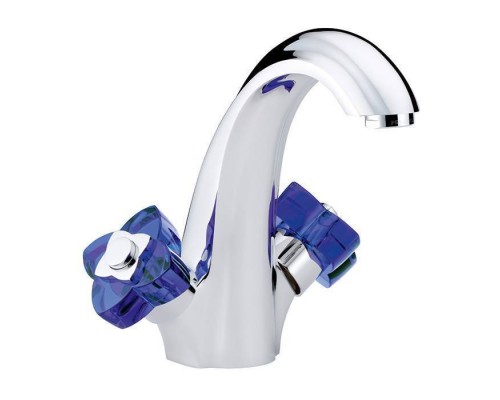 THG Pуtale de cristal bleu Смеситель для раковины, 1 отв., цвет: хром/синий хрусталь. U6B-A02-2155 THG Pуtale de cristal bleu Смеситель для раковины, 1 отв., цвет: хром/синий хрусталь. U6B-A02-2155