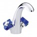 THG Pуtale de cristal bleu Смеситель для раковины, 1 отв., цвет: хром/синий хрусталь. U6B-A02-2155