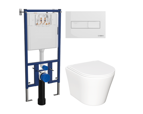 Комплект Унитаз подвесной Ceramicanova Forma CN3011 с микролифтом + Инсталляция DIWO + Кнопка 7320 белая Комплект Унитаз подвесной Ceramicanova Forma CN3011 с микролифтом + Инсталляция DIWO + Кнопка 7320 белая