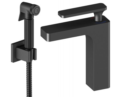 Timo 4360/03G Torne Смеситель для раковины 111 мм, с гигиеническим душем, черный 4360/03G