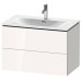 Duravit L-Cube База подвесная 82x48.1x55см с раковиной, 2 ящика, цвет: глянцевый белый. LC630702222,  23448300001