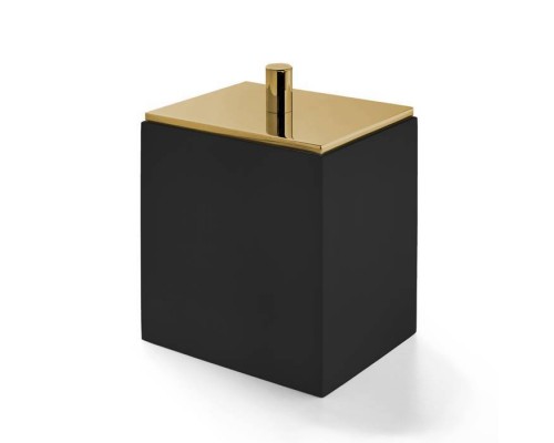 3SC BeMood Black Контейнер с крышкой настольный 10хh12,5х8 см, цвет: черный/золото матовое. BEMN48AGO 3SC BeMood Black Контейнер с крышкой настольный 10хh12,5х8 см, цвет: черный/золото матовое. BEMN48AGO