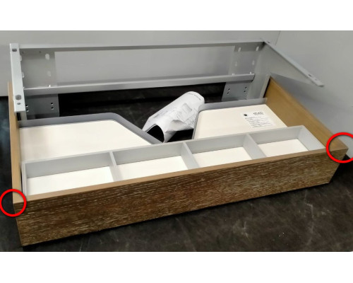 SaleKeuco30382009000 Тумба под умывальник подвесная, 950х525х155 мм, 1 ящик, органайзер, Дуб Sale30382009000_1201