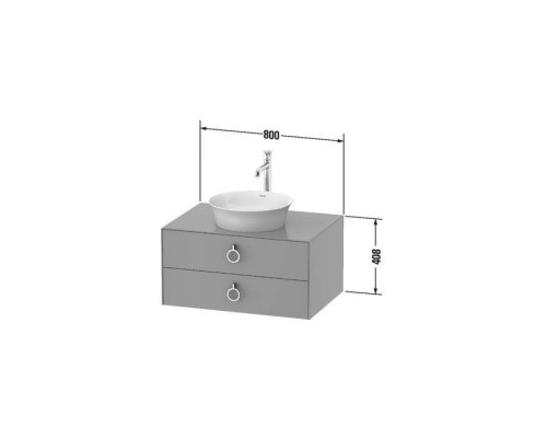 Duravit White Tulip Тумбочка подвесная 80x55х40.8см., раковина, 2 ящика с ручкой, цвет: Nordic White HighGloss. WT49900H4H4,  2362430079