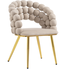 Стул Woodville Ball beige, ножки gold