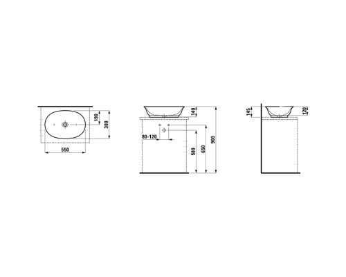 Laufen New Classic Раковина-чаша 55х38х14.5 см, без отв., цвет: белый матовый. 8.1285.2.757.112.1 Laufen New Classic Раковина-чаша 55х38х14.5 см, без отв., цвет: белый матовый. 8.1285.2.757.112.1