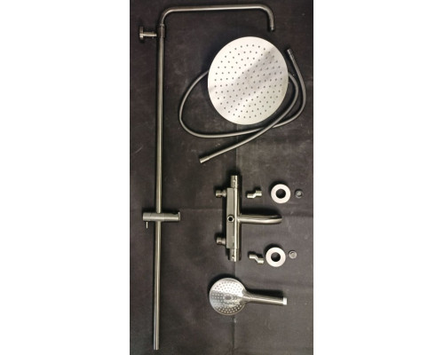 SaleAQM8008GM Душ. сист. с терм. и изливом, Ø250, лейка 3 реж, высота 1100-1500мм, металл SaleAQM8008GM_1146