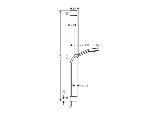 Hansgrohe Pulsify Душевой гарнитур, настенный, цвет: черный. 24170670 Hansgrohe Pulsify Душевой гарнитур, настенный, цвет: черный. 24170670