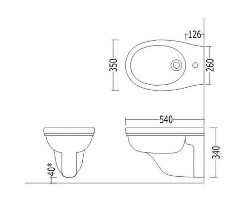 DevonDevon Rose, Биде подвесное 54х35см, цвет: белый. IBBID1FSRO DevonDevon Rose, Биде подвесное 54х35см, цвет: белый. IBBID1FSRO