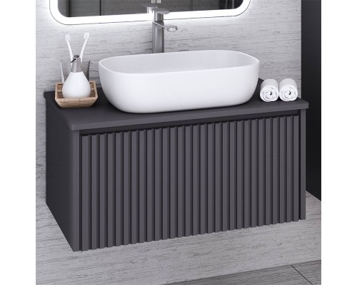 Тумба с раковиной Aqua de Marco Monaco 70 подвесная, графит