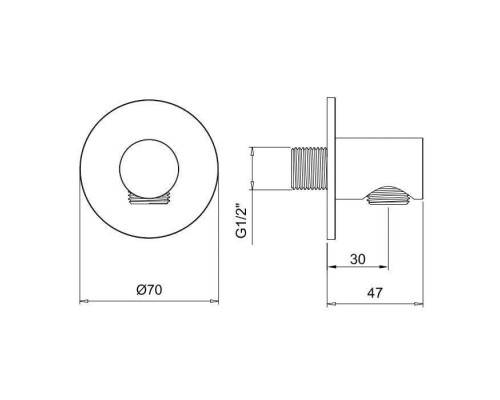 Almar Вывод для душевого шланга, настенный, цвет: High Brass Brushed PVD. E095040.HB
