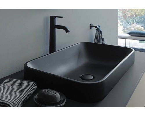 Duravit Happy D.2 Plus Раковина 60х40 см, без отв., без перелива, с выпуском с керамической крышкой, цвет: Anthracite matt. 2359601300