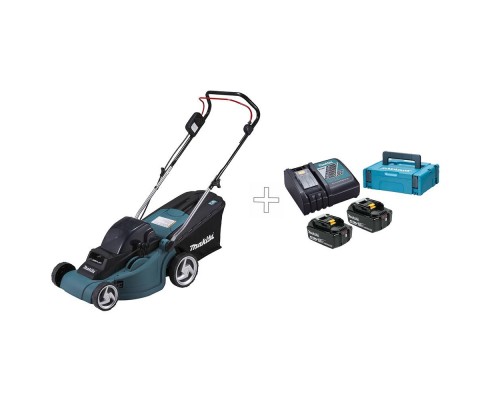 Газонокосилка аккумуляторная Makita DLM380 + Набор Makita MAKPAC PSK MKP1RM18 BL1840B + DC18RC
