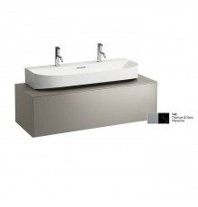 Laufen Sonar Тумба под раковину, 117.5х455.х34см., 1 ящик, с отверстием в центре, без раковины, цвет: титан/черный мрамор. 8.1634.7.000.104.1,  4.0546.1.034.142.1