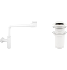 Комплект Wellsee Drainage System 182128002 с донным клапаном без перелива, матовый белый