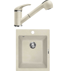 Комплект Мойка кухонная Lava Q3.CRE crema + Смеситель SG03 CRE crema