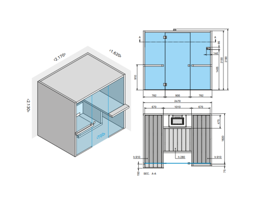 Effegibi Air 60 Сауна 217x162x213см, угловая SX, цвет: осина термообработанная. SA 90 60 0002 Effegibi Air 60 Сауна 217x162x213см, угловая SX, цвет: осина термообработанная. SA 90 60 0002
