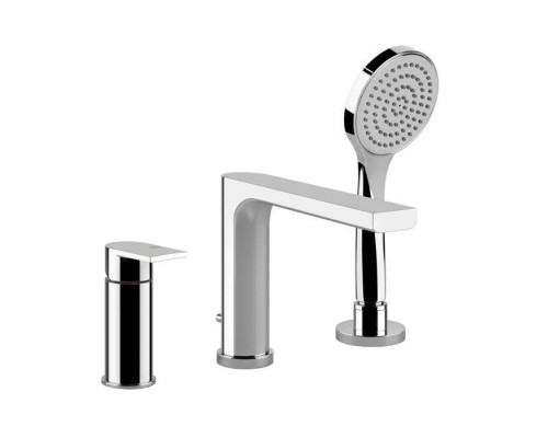 Gessi Emporio Via manzoni Смеситель для ванны, на 3 отв., с переключателем, изливом и шлангом 1,50м, цвет: хром. 38634#031 Gessi Emporio Via manzoni Смеситель для ванны, на 3 отв., с переключателем, изливом и шлангом 1,50м, цвет: хром. 38634#031