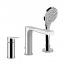 Gessi Emporio Via manzoni Смеситель для ванны, на 3 отв., с переключателем, изливом и шлангом 1,50м, цвет: хром. 38634#031