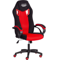 Игровое кресло TetChair Pilot флок черный 35, ткань черная TW-11, ткань красная TW-08