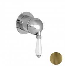 Nicolazzi Petit Mont Blanc Смеситель для душа, встраиваемый, 1 источник, внешняя часть, ручки белая керамика, цвет: Bronze Plated. 4006  (новый арт C4006),  3406MBZ76