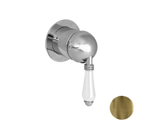 Nicolazzi Petit Mont Blanc Смеситель для душа, встраиваемый, 1 источник, внешняя часть, ручки белая керамика, цвет: Bronze Plated. 4006 (новый арт C4006), 3406MBZ76 Nicolazzi Petit Mont Blanc Смеситель для душа, встраиваемый, 1 источник, внешняя часть, ручки белая керамика, цвет: Bronze Plated. 4006 (новый арт C4006), 3406MBZ76