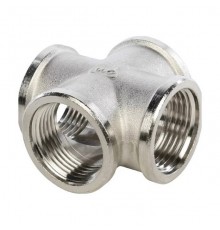 Крестовина никелированная с внутренней резьбой ISO228 1/2 x1/2 x1/2 x1/2  Tiemme. 1500290