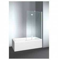 VismaraVetro Шторка на ванну PV 64х150Hсм, размер 100-102(60+40)см, DX (правая), стекло Transparent 04, Bright Silver 21, петли С67 внутр. Откр., TPA. VPV042106401500DT