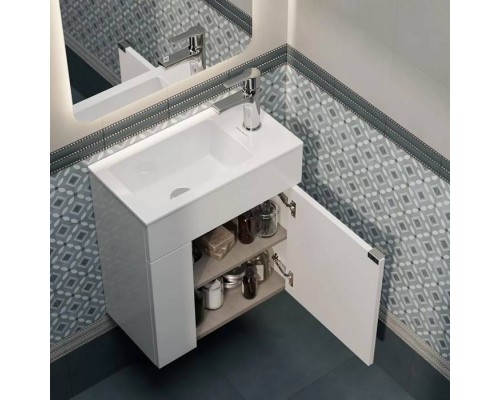 Kerama Marazzi Lato Тумба подвесная с раковиной, 49.5х27х55см., с дверцей, цвет: белая глянцевая. LA.wb.50, LAT.50.1\WHT Kerama Marazzi Lato Тумба подвесная с раковиной, 49.5х27х55см., с дверцей, цвет: белая глянцевая. LA.wb.50, LAT.50.1\WHT