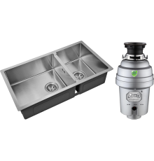 Комплект Мойка кухонная Zorg Inox R 78-2-44 + Измельчитель Inox D ZR-38 D