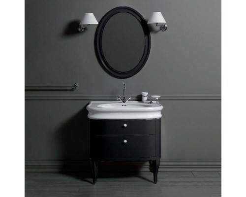 SIMAS Lante Комплект мебели, Тумба с двумя ящиками, раковиной, 90см, напольный, цвет: черный. LAM90 nero,  LA11bi*1