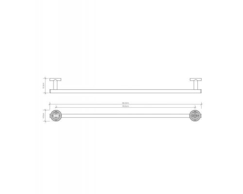 Decor Walther Basic HTE65 Полотенцедержатель 65см, подвесной, цвет: черный матовый. 0531460