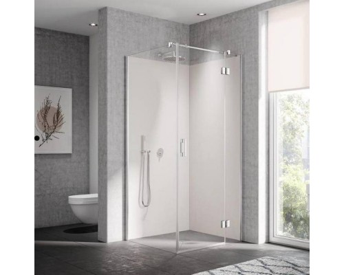 KERMI Liga Душевой угол SNR+TWP на поддон 100x100х200см., серебро, прозрачное стекло с Kermiclean. LI SNR 10020VPK,  LI TWP 10020VPK
