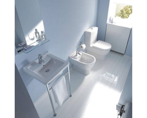 Duravit Starck 3 унитаз моноблок приставной 65.5х36см,  слив в стену , с креплениями, цвет: белый. 0126090000,  0920100005