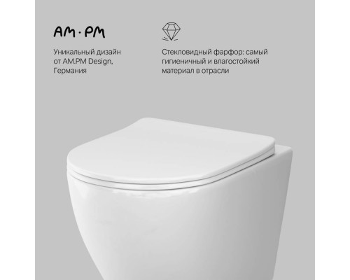 C801900SC Унитаз подвесной AquaSpin с сиденьем микролифт C801900SC Унитаз подвесной AquaSpin с сиденьем микролифт
