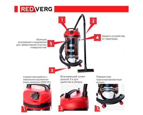 Пылесос REDVERG RD-VC1200S-40S