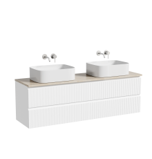 Тумба с раковиной Sancos Snob R 160, bianco, столешница бежевая TT160A2, раковина CN6052