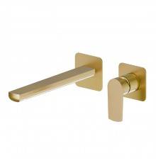 Newform Haka Смеситель для раковины, настенный, без донного клапана, цвет: PVD brushed gold. 72032E.59.097