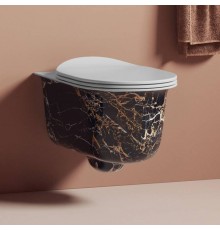 Artceram Chic Унитаз подвесной 38х53см., безободковый, цвет: portoro gold. CHV001 48 00